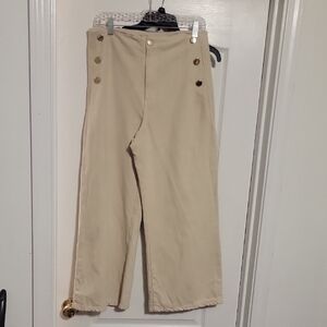 Zara  Cream Chinos with Button Accents